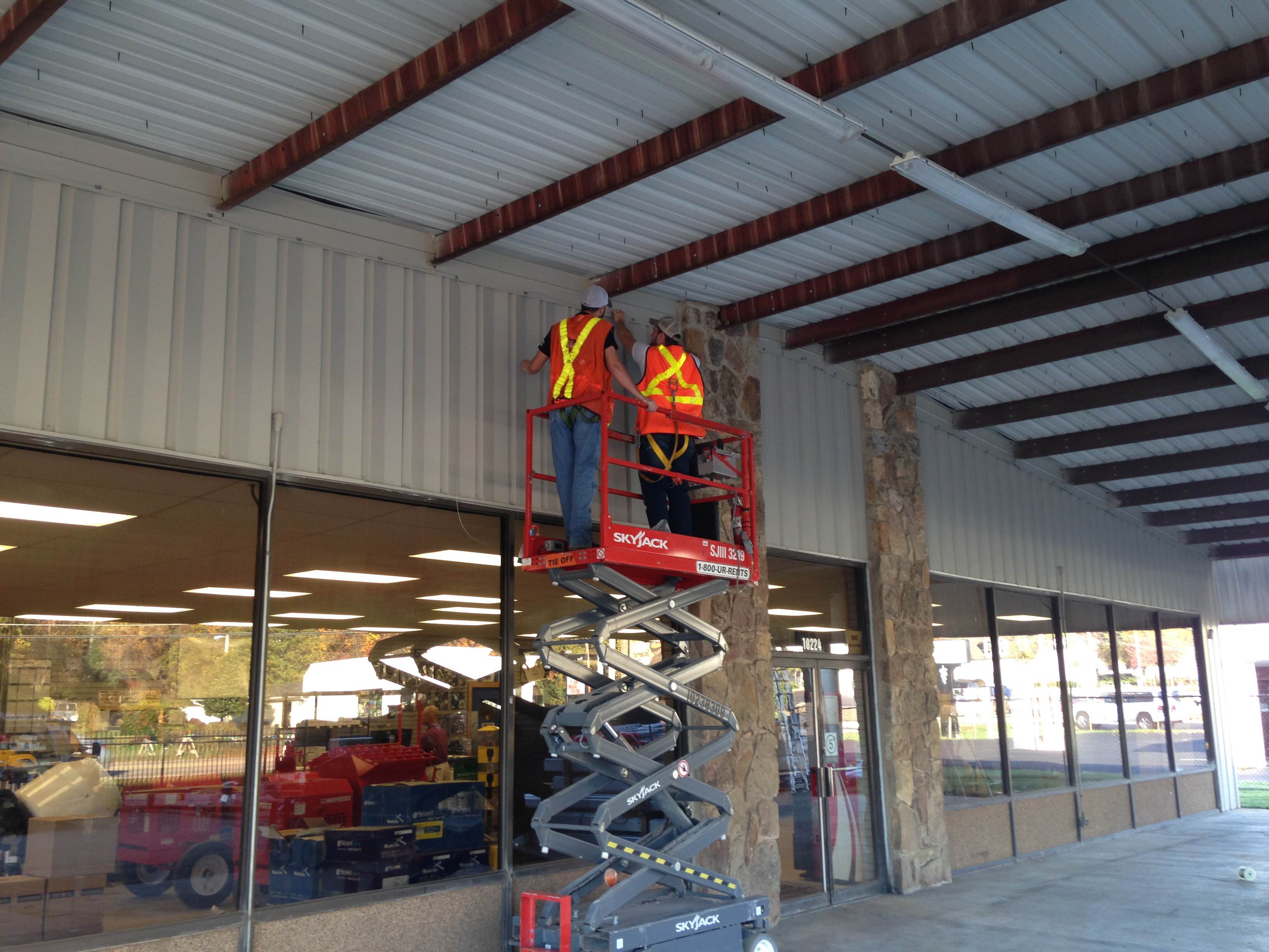 Remove birds from warehouse facility