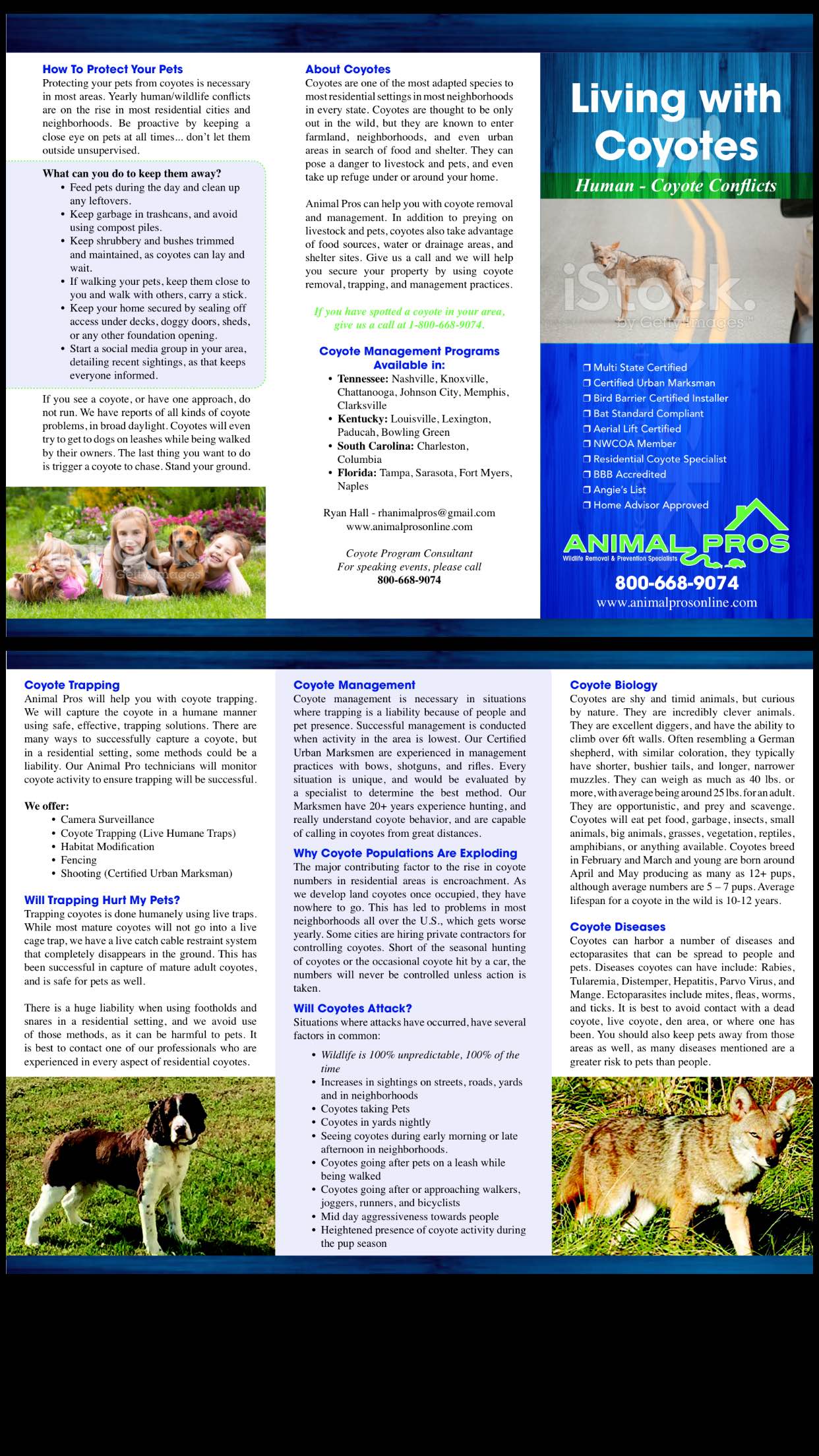 Animal Pros Indianapolis Coyote Brochure